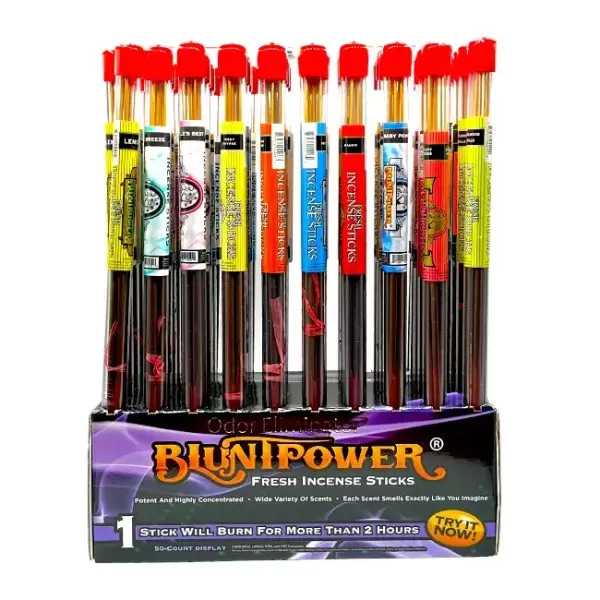 BLUNT POWER - FRAGRANCE - INCENSE - 17"/CT - 6CT/TUBE - 50TUBE/DISP - ASSORTED